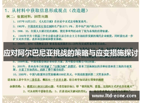 应对阿尔巴尼亚挑战的策略与应变措施探讨