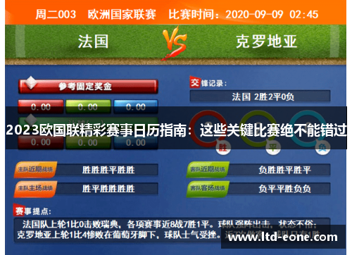 2023欧国联精彩赛事日历指南：这些关键比赛绝不能错过
